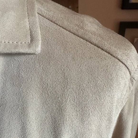 FACONNABLE Beige Suede Button Down Shirt Jacket – XS - Picture 10 of 13